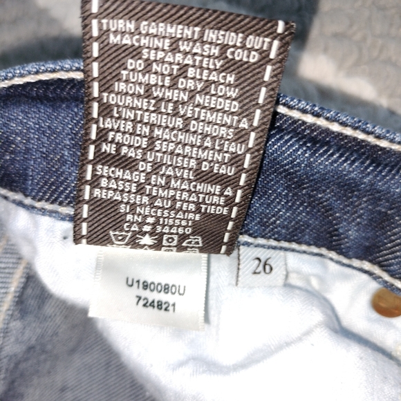 7 For All Mankind Straight Leg Low Rise Dark Wash Sz. 26 EUC - Picture 13 of 16